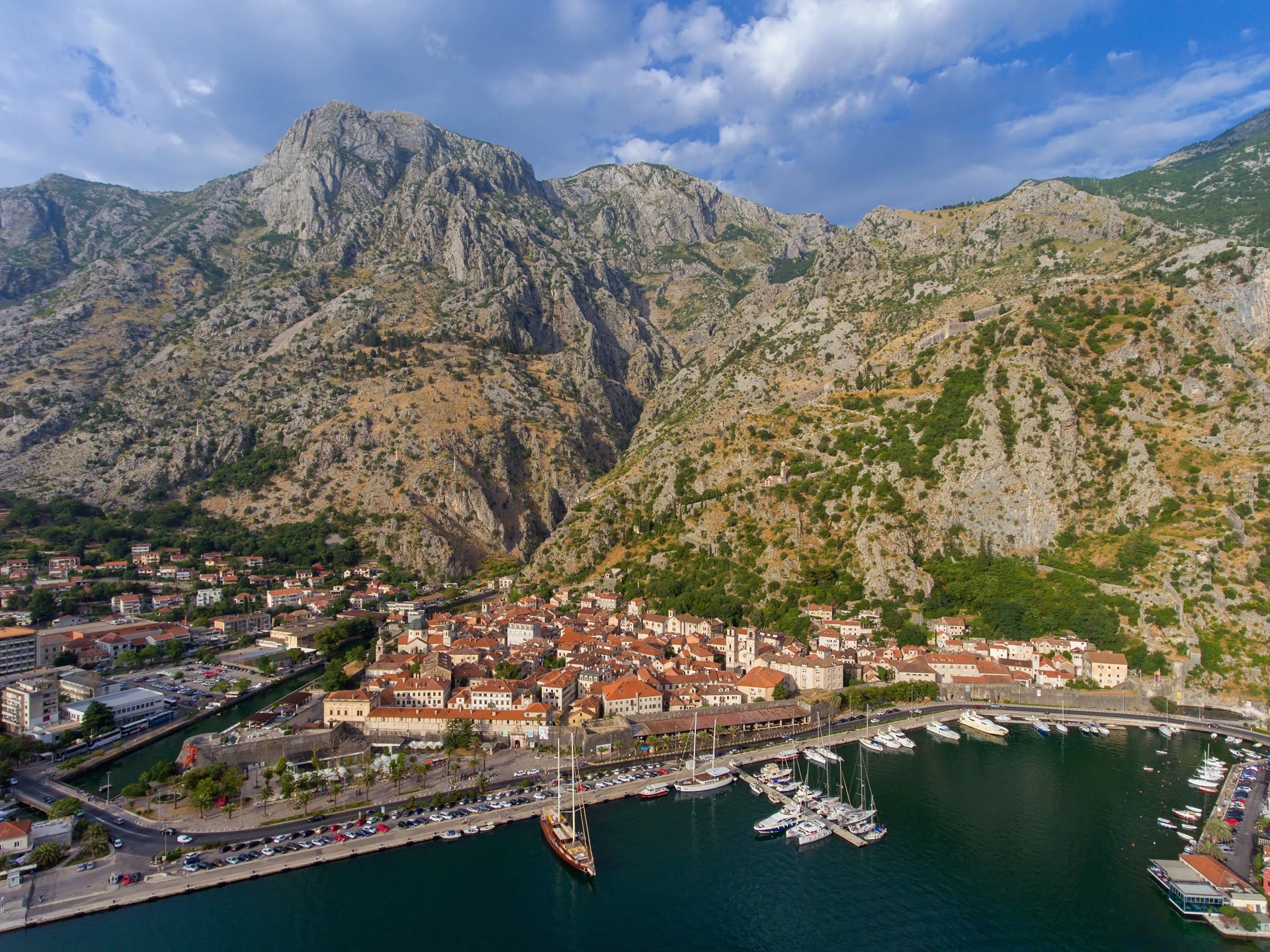 Breathtaking View of Beautiful Boka Kotorska and Historic Town